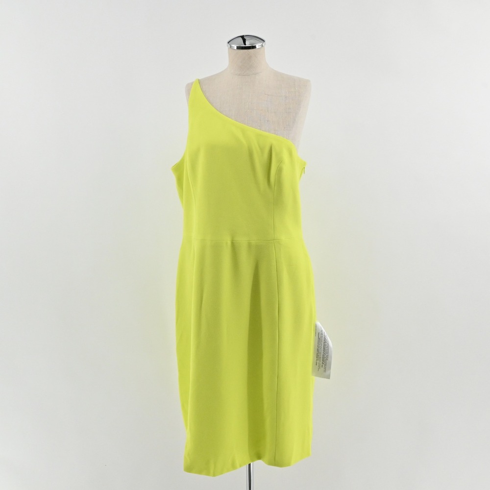 Dress the Population One Shoulder Cocktail Dress Womens Size‎ XXL Neon Yellow